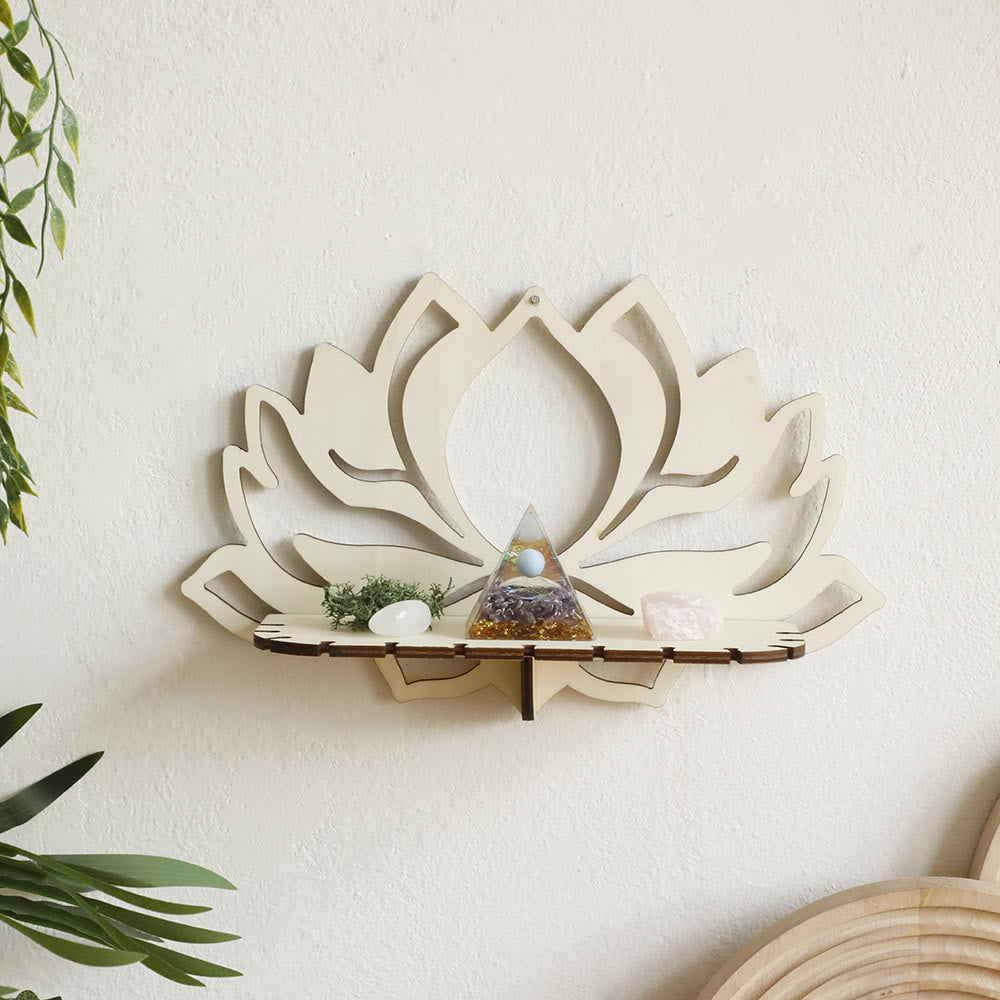 Olivenorma Wooden Stylish Lotus Crystal Shelf - image 1