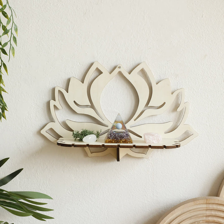 Olivenorma Wooden Stylish Lotus Crystal Shelf - image 1