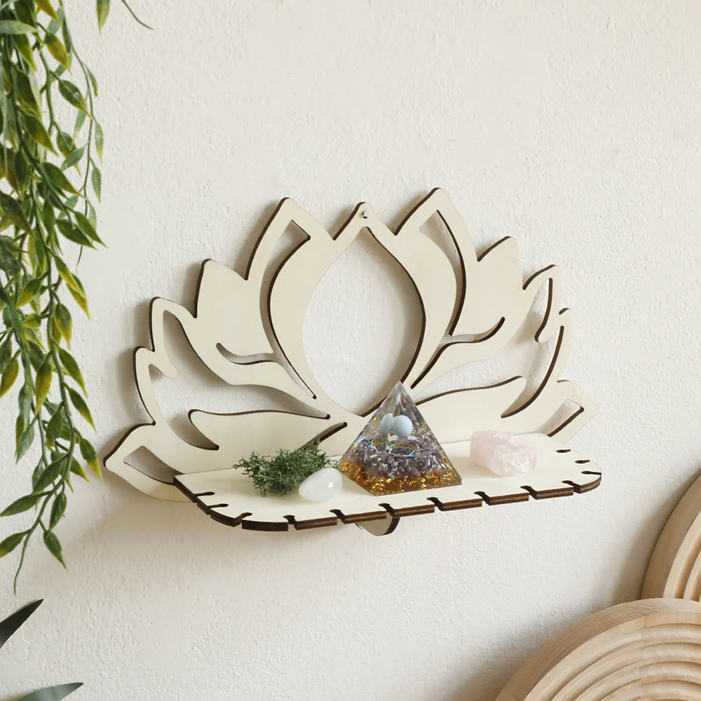 Olivenorma Wooden Stylish Lotus Crystal Shelf - image 2