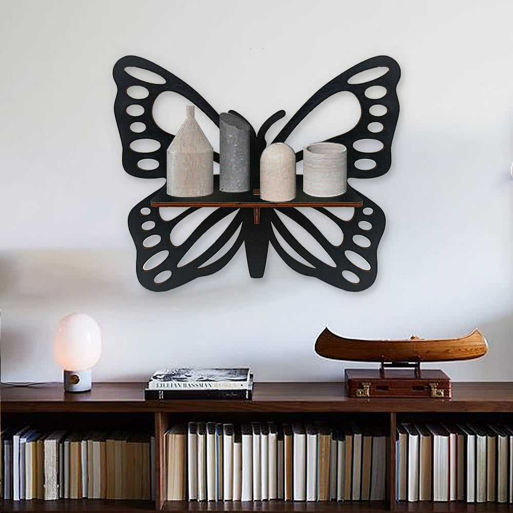 Olivenorma Wooden Boho Black Crystal Shelf - image 1