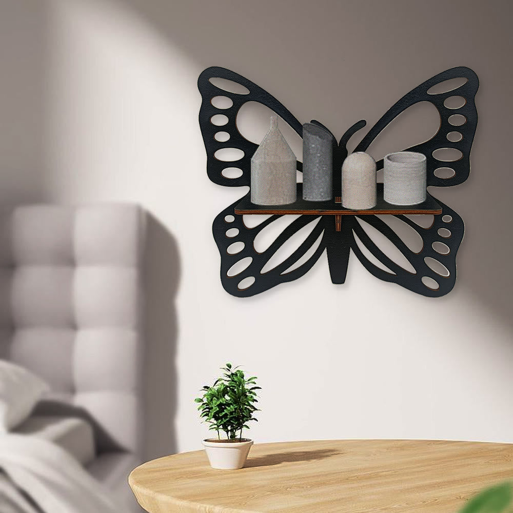 Olivenorma Wooden Boho Black Crystal Shelf - image 2