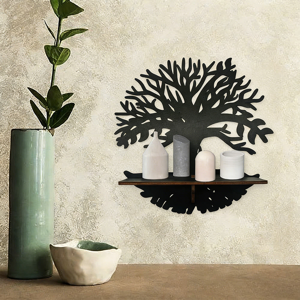 Olivenorma Wooden Boho Black Crystal Shelf - B/Tree - image 3