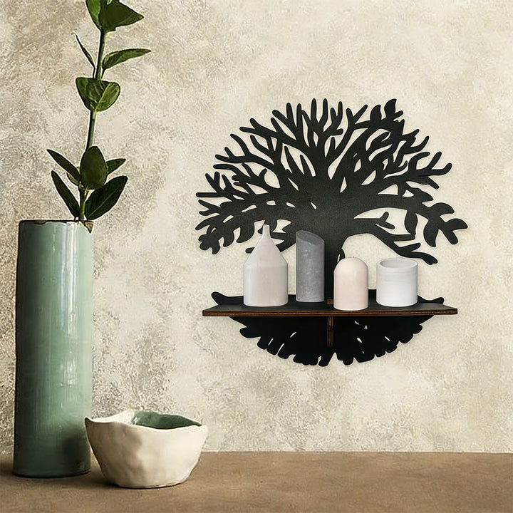 Olivenorma Wooden Boho Black Crystal Shelf - B/Tree - image 3