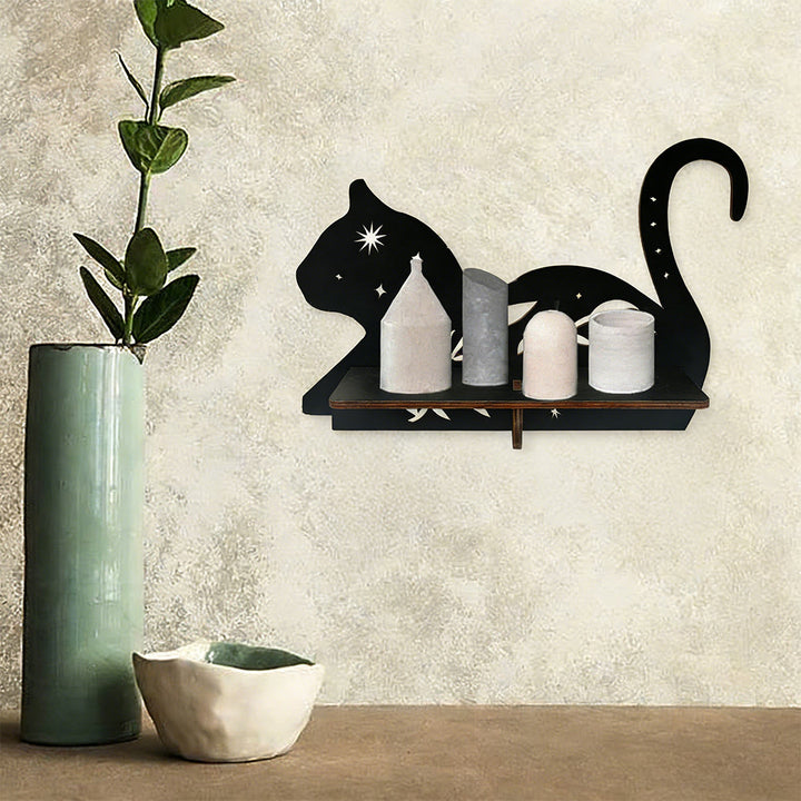 Olivenorma Wooden Boho Black Crystal Shelf - D/Cat - image 5