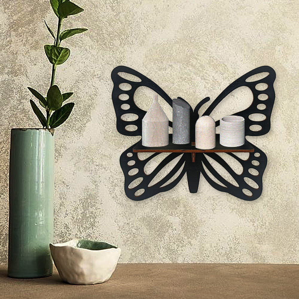 Olivenorma Wooden Boho Black Crystal Shelf - A /Butterfly - image 0