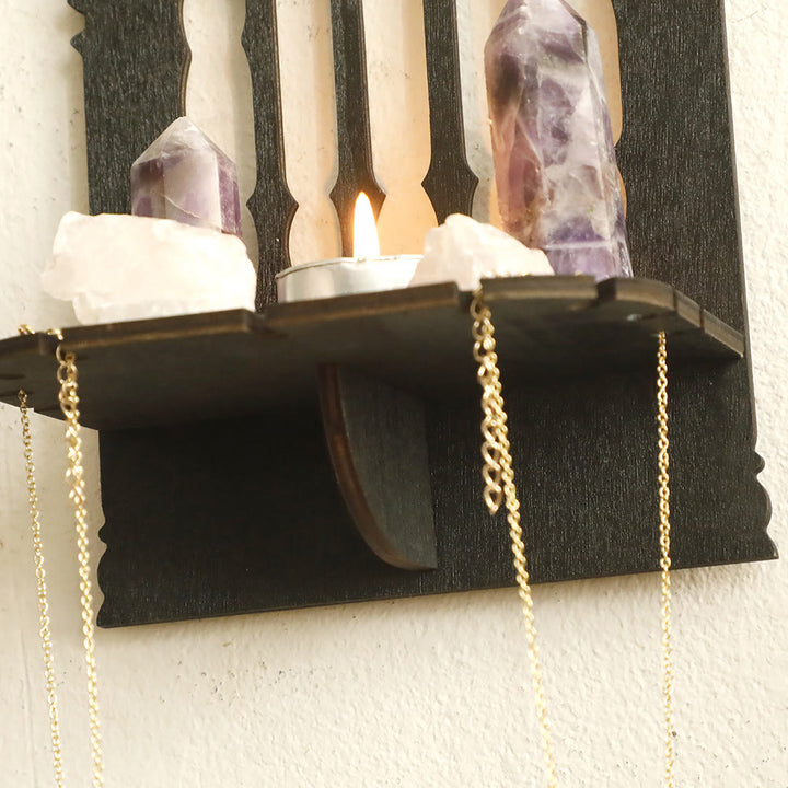 Olivenorma Wooden Gothic Throne Crystal Shelf - image 3