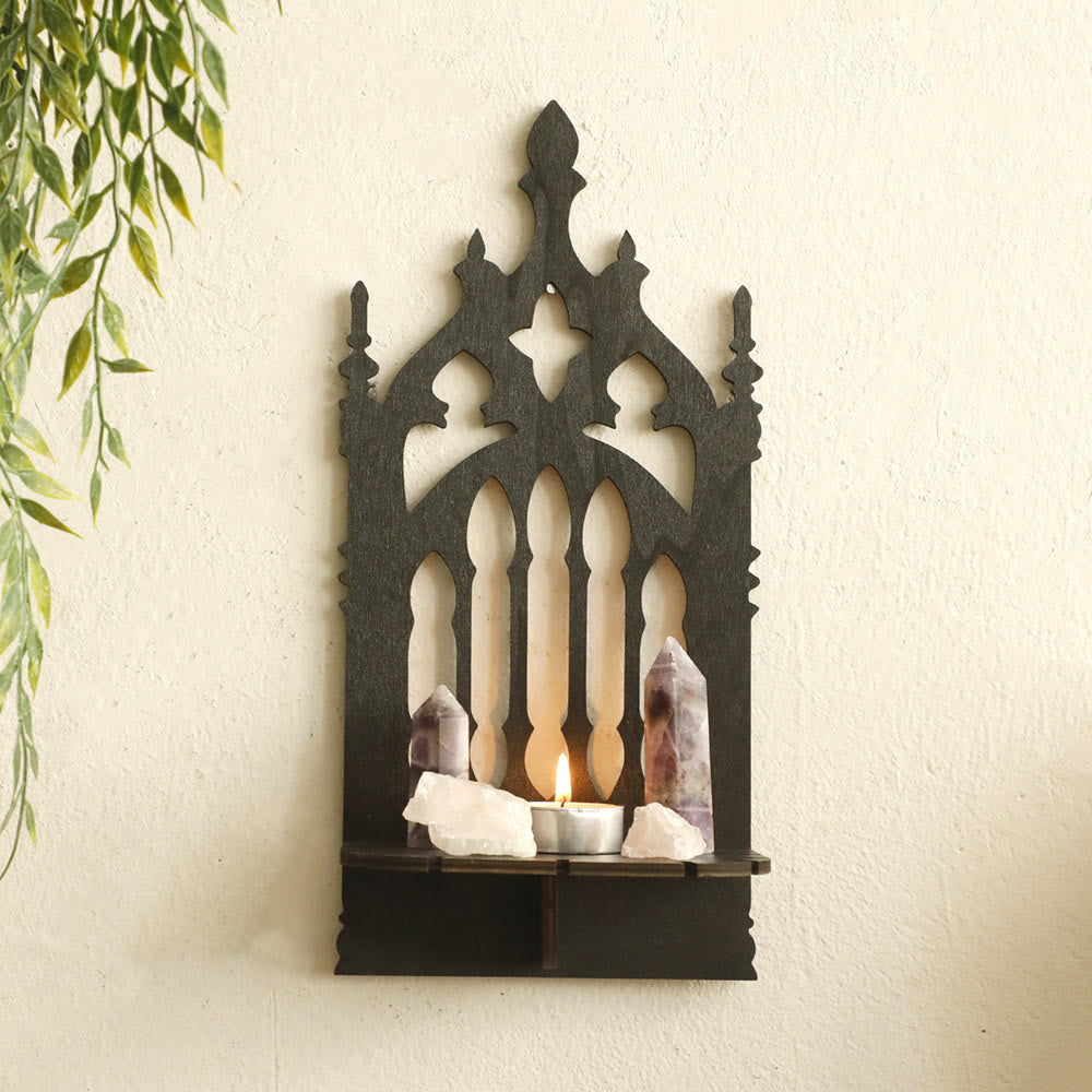 Olivenorma Wooden Gothic Throne Crystal Shelf - image 1