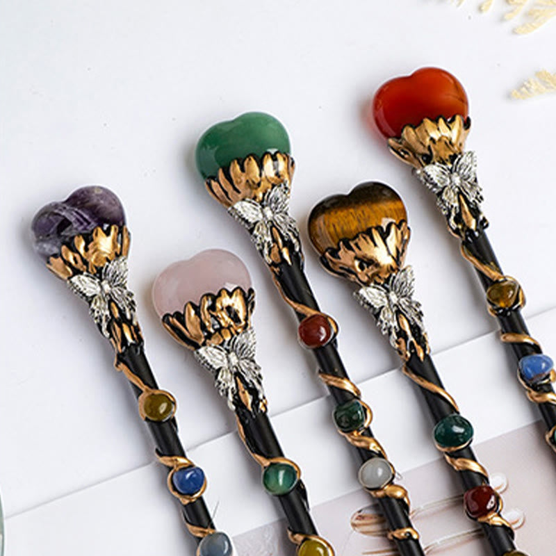 Olivenorma Natural Gemstone Heart Star Magic Crystal Wands - image 52