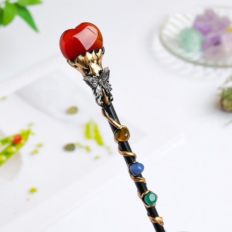 Olivenorma Natural Gemstone Heart Star Magic Crystal Wands - Red Agate-Love Heart Style - image 5