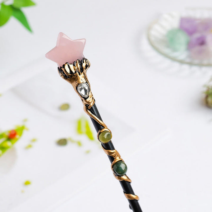 Olivenorma Natural Gemstone Heart Star Magic Crystal Wands - Rose Quartz-Star Style - image 37