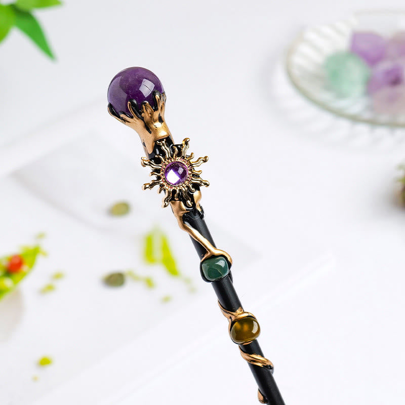 Olivenorma Natural Gemstone Heart Star Magic Crystal Wands - Amethyst-Crystal Ball - image 33
