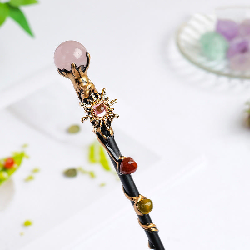 Olivenorma Natural Gemstone Heart Star Magic Crystal Wands - Rose Quartz-Crystal Ball - image 27