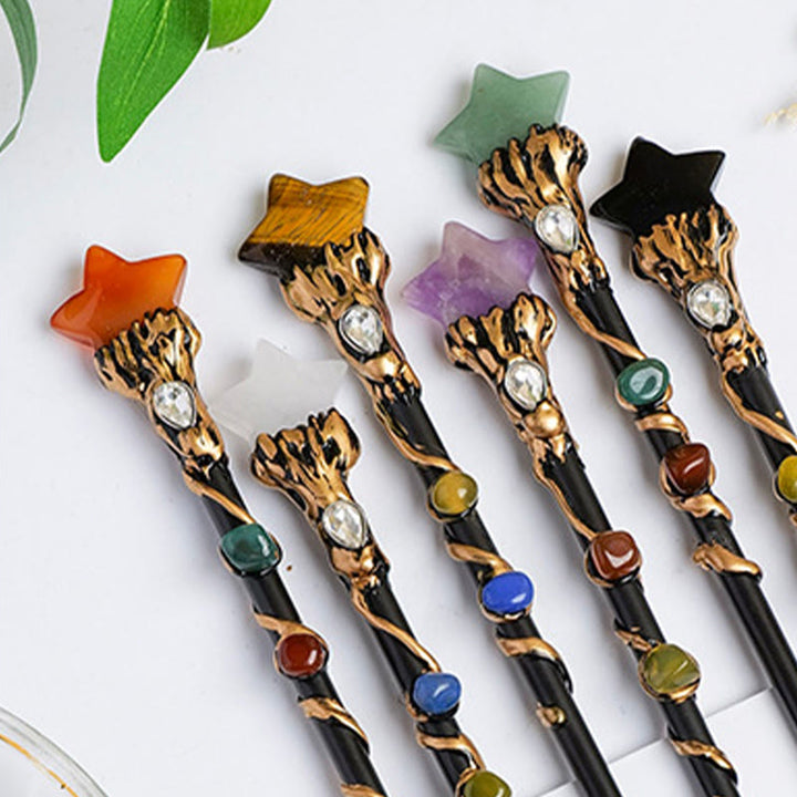 Olivenorma Natural Gemstone Heart Star Magic Crystal Wands - image 51