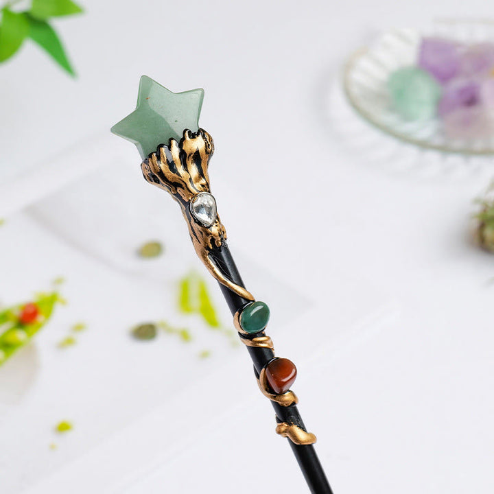Olivenorma Natural Gemstone Heart Star Magic Crystal Wands - Green Aventurine-Star Style - image 43