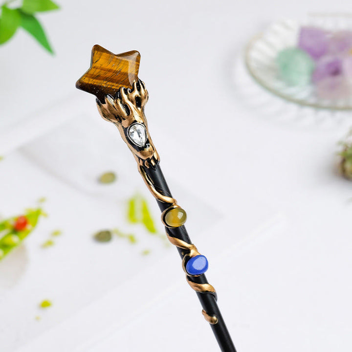 Olivenorma Natural Gemstone Heart Star Magic Crystal Wands - Tiger Eye-Star Style - image 41