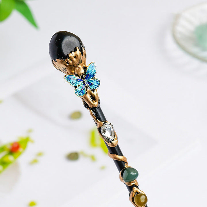 Olivenorma Natural Gemstone Heart Star Magic Crystal Wands - Obsidian-Tumbled Stone Style - image 15