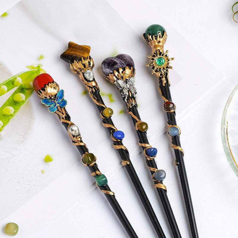 Olivenorma Natural Gemstone Heart Star Magic Crystal Wands - image 0