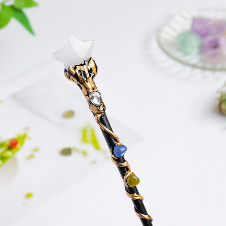 Olivenorma Natural Gemstone Heart Star Magic Crystal Wands - Clear Quartz-Star Style - image 35