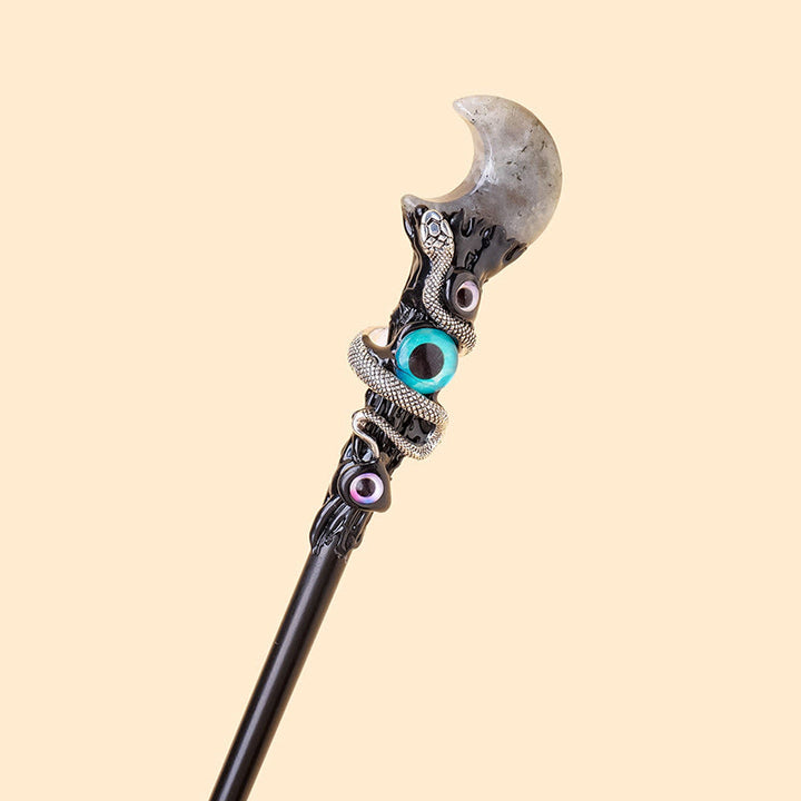 Olivenorma Natural Gemstone Evil Eye Magic Crystal Wands - Labradorite-Moon Style - image 23