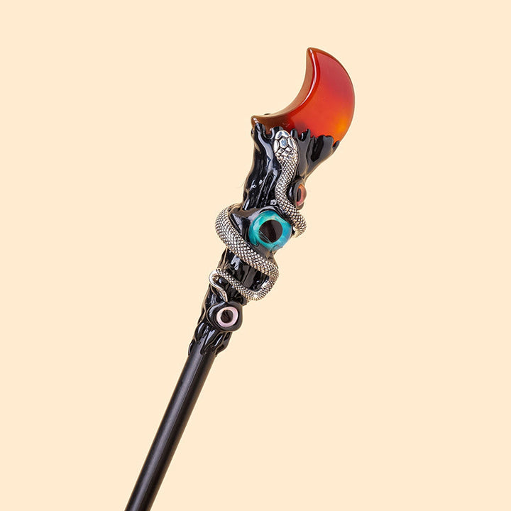 Olivenorma Natural Gemstone Evil Eye Magic Crystal Wands - Red Agate-Moon Style - image 19