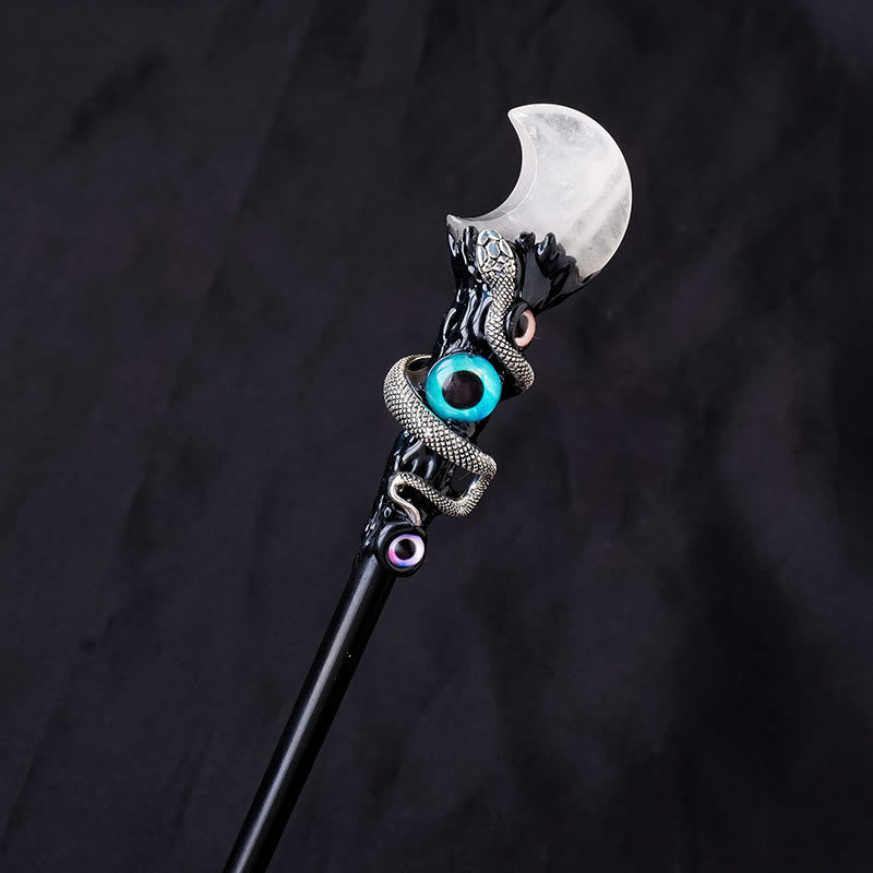 Olivenorma Natural Gemstone Evil Eye Magic Crystal Wands - Clear Quartz-Moon Style - image 27