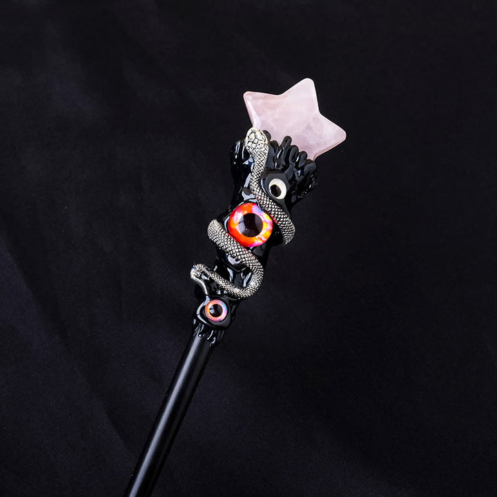 Olivenorma Natural Gemstone Evil Eye Magic Crystal Wands - Rose Quartz-Star Style - image 11