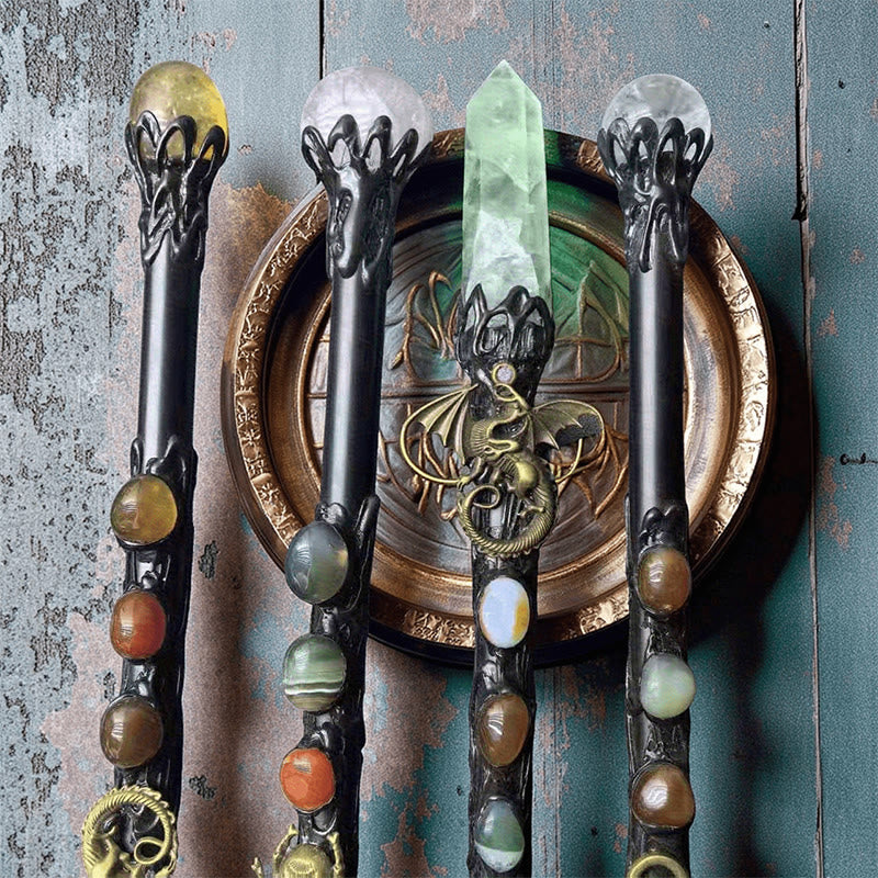 Olivenorma Natural Gemstone Single Point Hexagonal Column Magic Crystal Wands - image 2