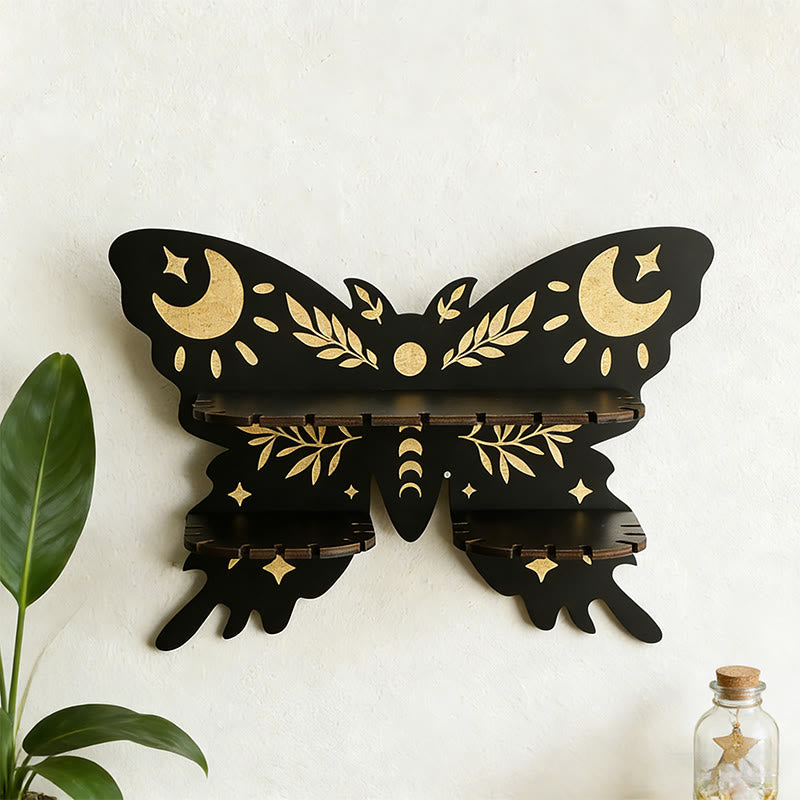Olivenorma Wooden Moon&Star Butterfly Crystal Shelf - image 6