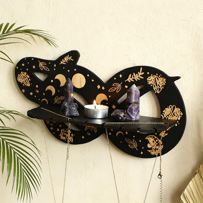 Olivenorma Wooden Sun&Moon Serpent Crystal Shelf - image 0