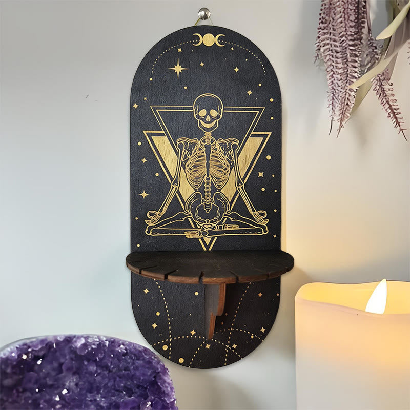 Olivenorma Wooden Boho Black oval-shaped Crystal Shelf - 13 - image 12