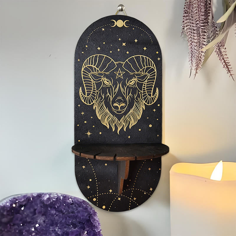 Olivenorma Wooden Boho Black oval-shaped Crystal Shelf - 15 - image 14