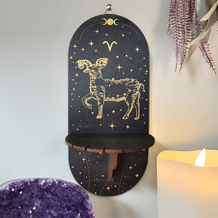 Olivenorma Wooden Boho Black oval-shaped Crystal Shelf - 9 - image 8