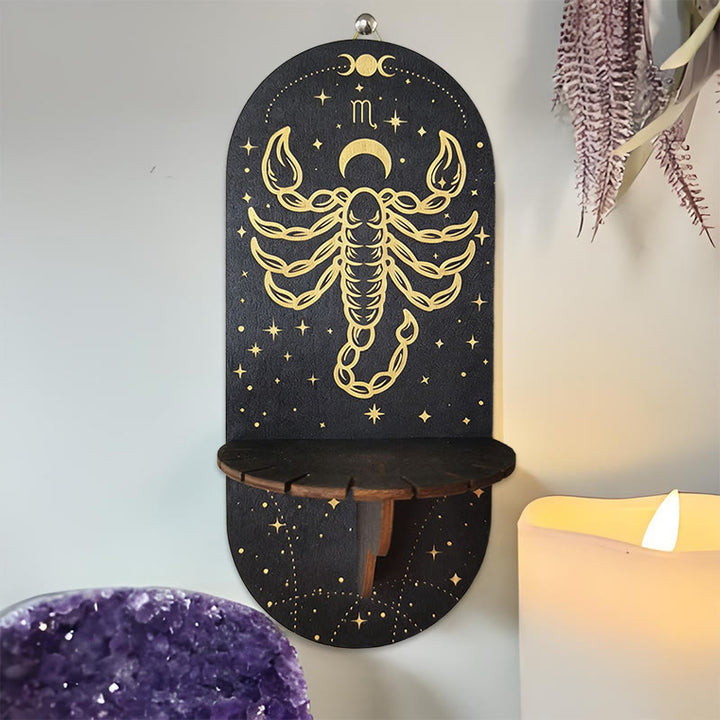 Olivenorma Wooden Boho Black oval-shaped Crystal Shelf - 5 - image 4