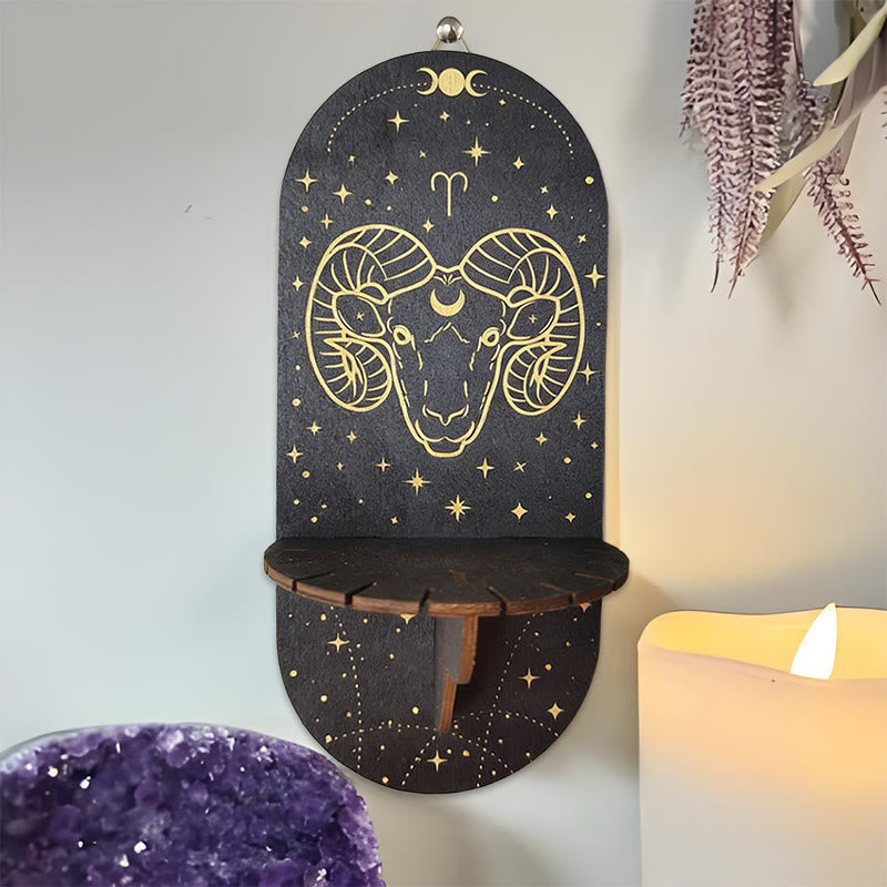 Olivenorma Wooden Boho Black oval-shaped Crystal Shelf - 4 - image 3