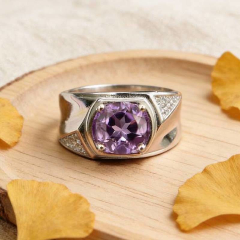 FREE Today: Amethyst Zircon Elegant Engagement Ring - Adjustable - image 0