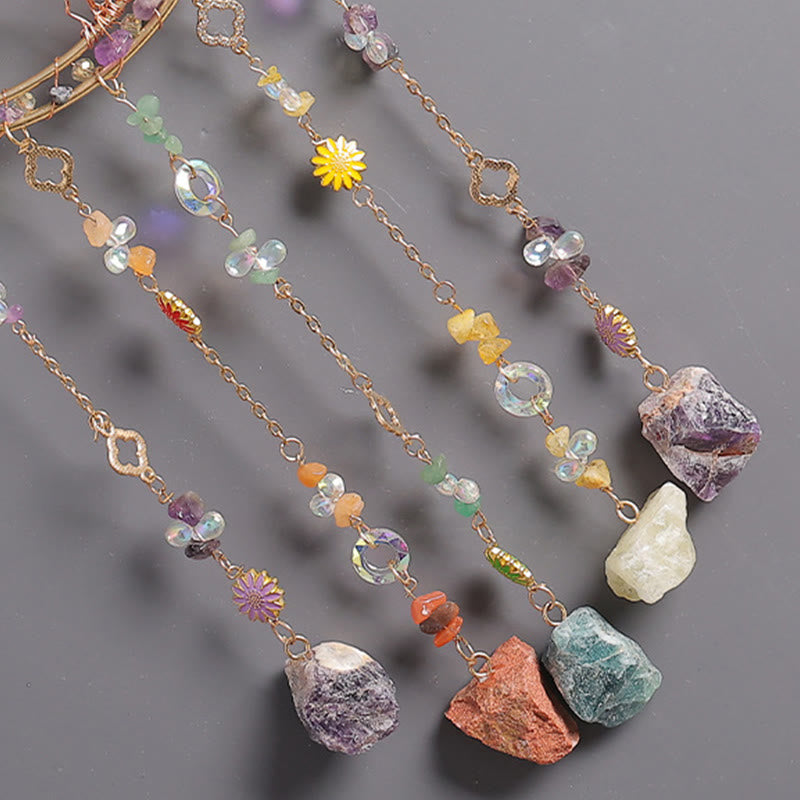 Olivenorma Colorful Crystal Chips Tree of Life Moon Suncatcher Wind Chime - image 13