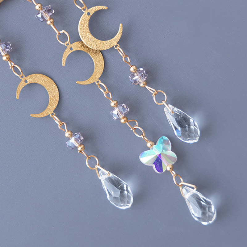 Olivenorma Strawberry Quartz Healing Moon Tree of Life Suncatcher Wind Chime - image 3