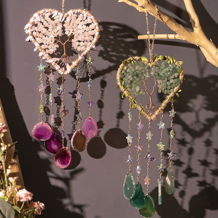 Olivenorma Crystal Chips Agate Tree of Life Suncatcher Hanging Wind Chime - image 8