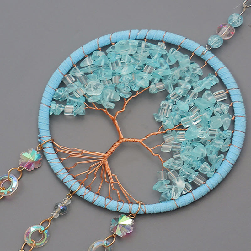 Olivenorma Handmade Crystal Chips Tree of Life Suncatcher Wind Chime - image 6