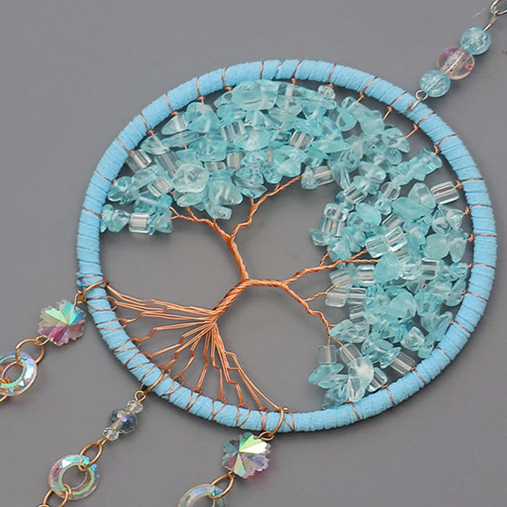 Olivenorma Handmade Crystal Chips Tree of Life Suncatcher Wind Chime - image 6