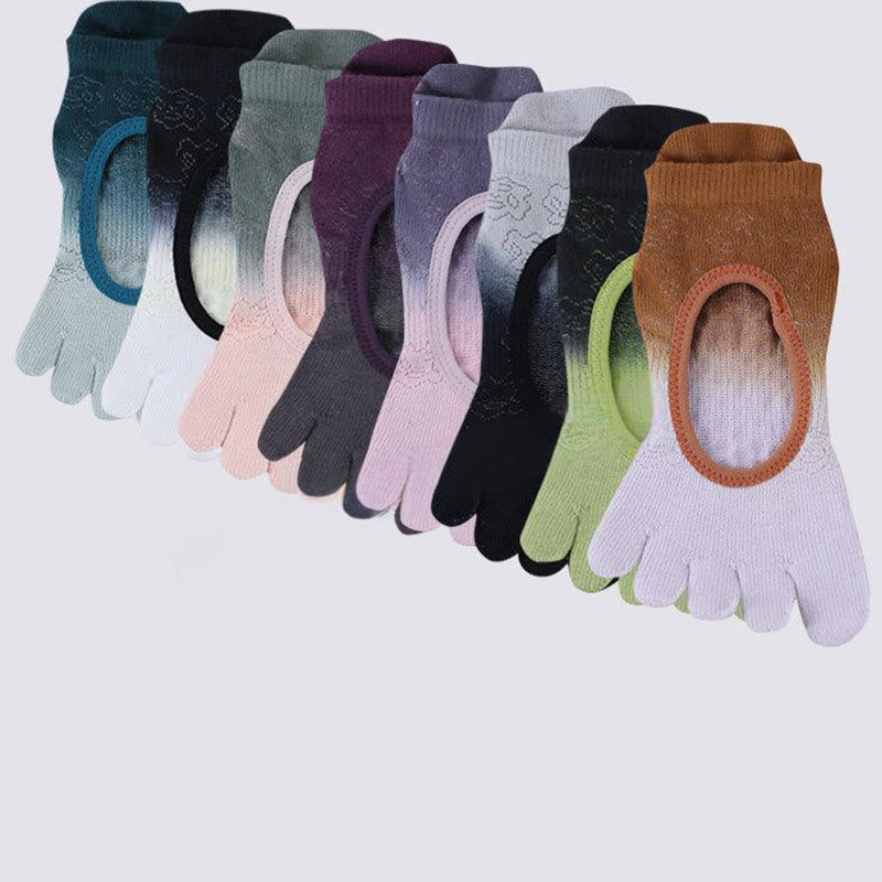 Olivenorma Five-Toe Gradient Colors Backless Ankle Yoga Socks - Each Color - 8Pairs(One pair of each color) - image 11