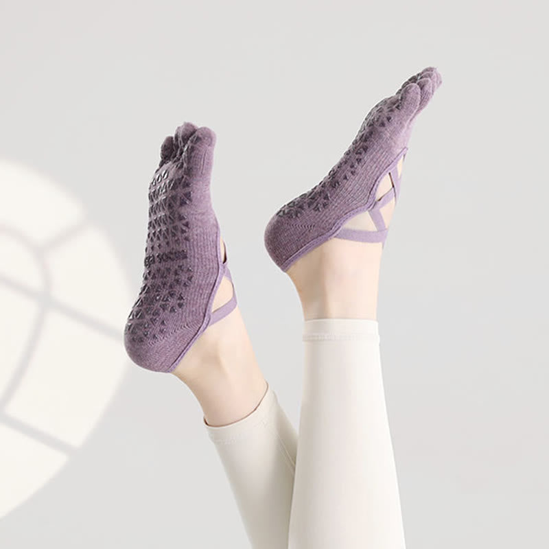 Olivenorma Five-Toe Non-Slip Strap Design Yoga Socks - image 3