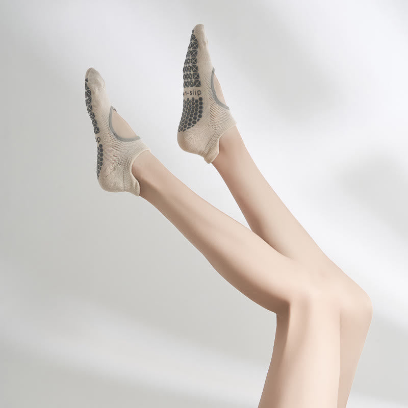 Olivenorma Five-Toe Non-Slip Backless Sports Ankle Yoga Socks - Creamy White - 7Pairs(One pair of each color) - image 1