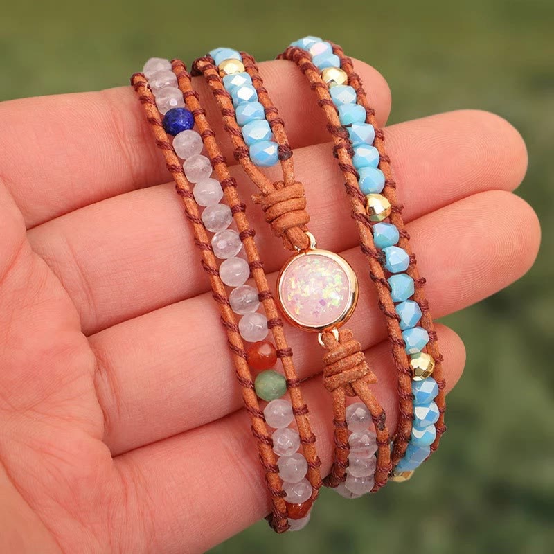 Olivenorma Healing Multi-Color Beaded Woven Wrap Bracelet - image 2