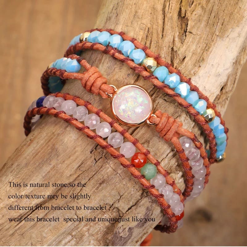 Olivenorma Healing Multi-Color Beaded Woven Wrap Bracelet - image 3