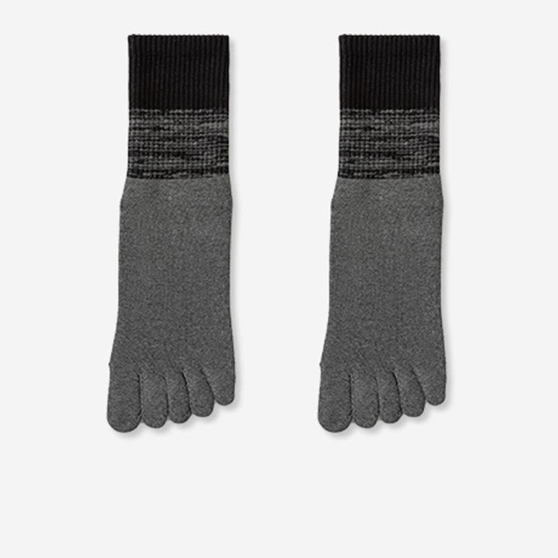 Olivenorma Breathable Toe Separation Non-Slip Pilates Barre Training Socks Gradient Five-Toe Mid-Calf Yoga Socks - Gray - 10 Pairs - image 10