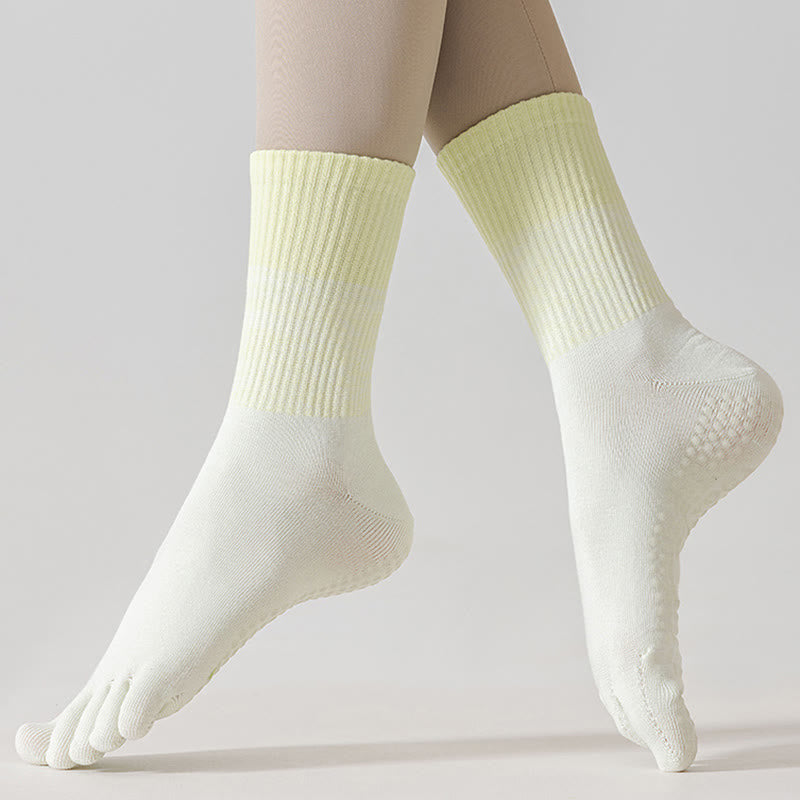 Olivenorma Five-Toe Gradient Mid-Calf Sports Yoga Socks - image 9