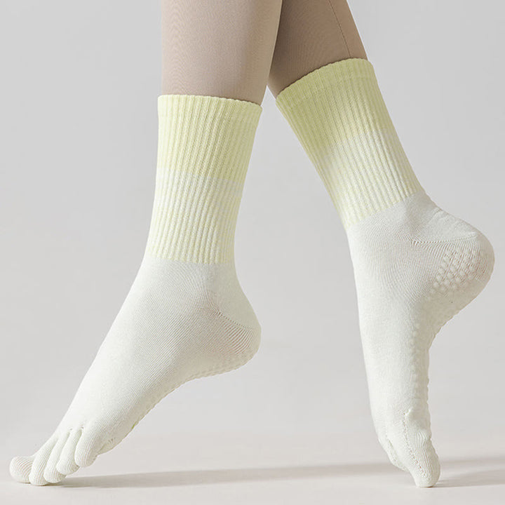 Olivenorma Five-Toe Gradient Mid-Calf Sports Yoga Socks - image 9