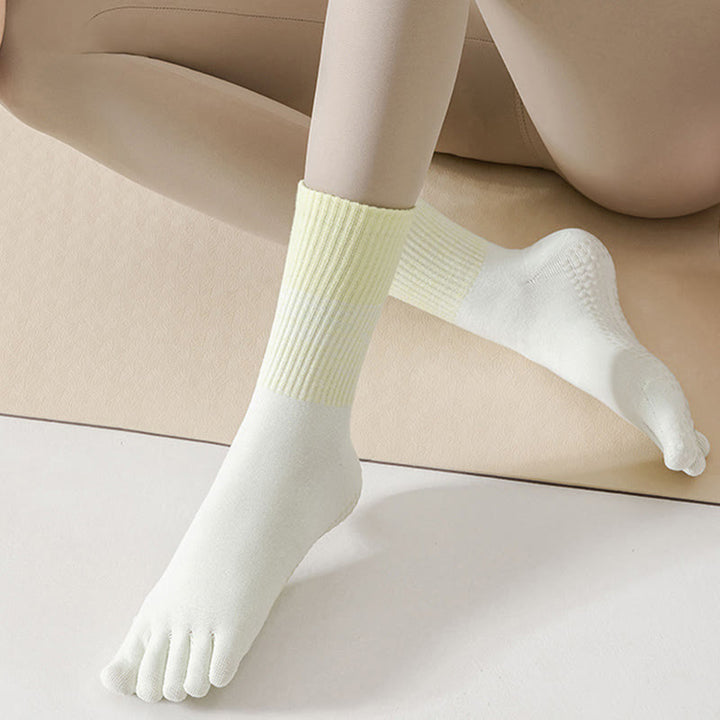 Olivenorma Five-Toe Gradient Mid-Calf Sports Yoga Socks - image 7