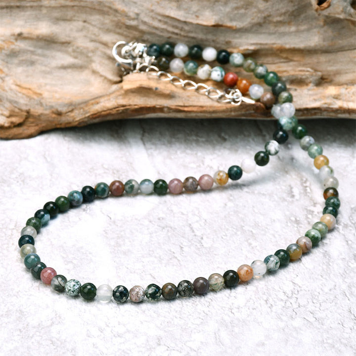 Olivenorma Natural Indian Agate Beaded 3-Piece Handwoven Jewelry Set - Necklace - image 2